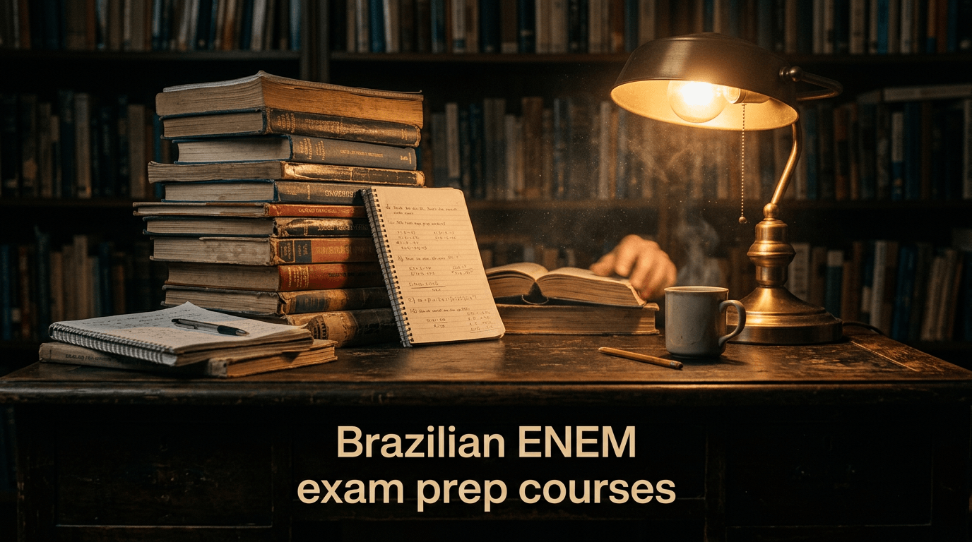 Ilustração estilo capa: preparatório ENEM — catálogo EAD UPXON.
