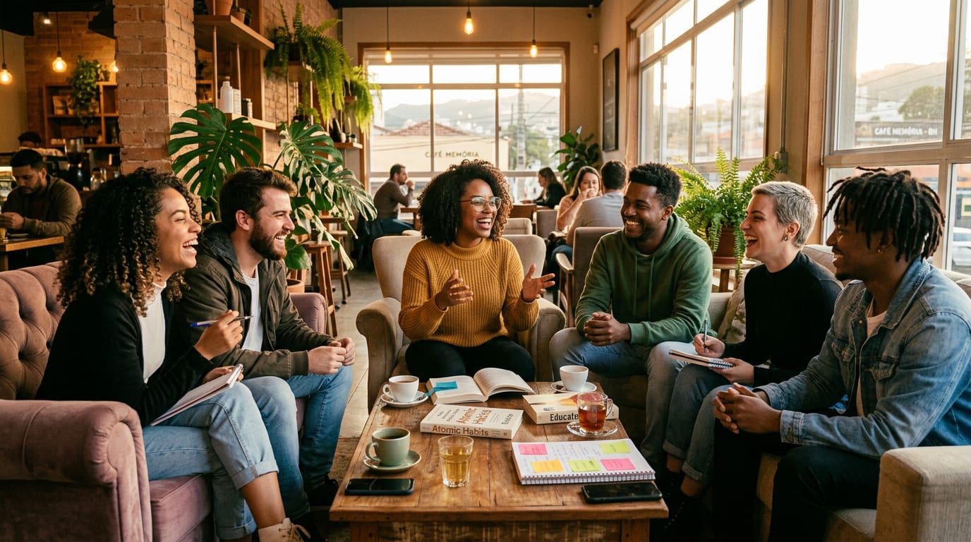 Conversação em inglês em roda guiada — output corrigido em grupo reduzido